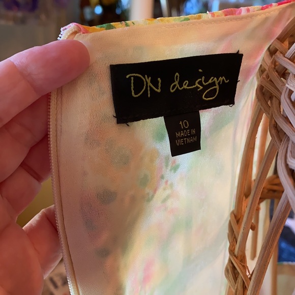 Lovely yellow print 2pc flouncy midi dress - Picture 7 of 7